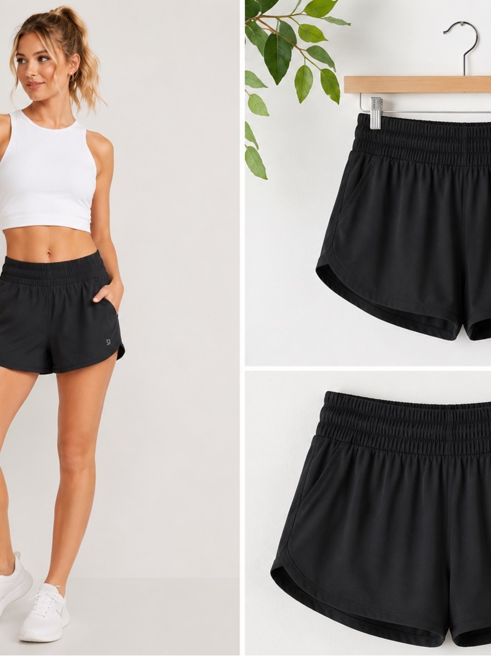 Women’s Black Activeware Running Shorts GapFit Medium - Picture 2 of 6